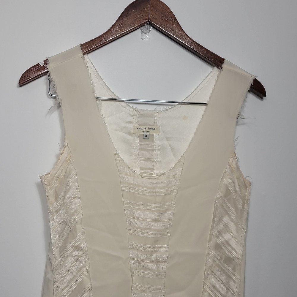 Rag & Bone Silk Blend Ivory Sleeveless Blouse